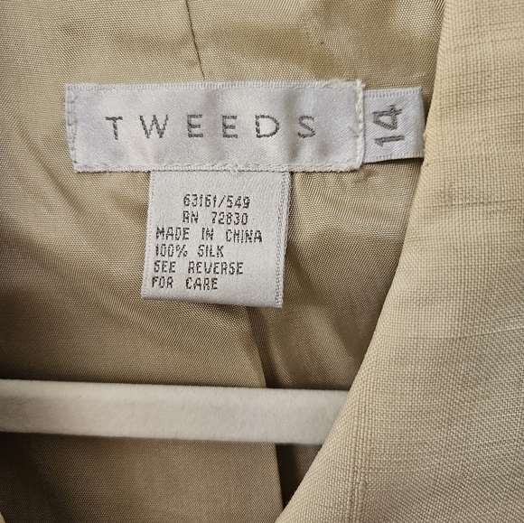 Vintage - Silk Tweeds Cream Pants Suit - Size 14 - Picture 5 of 13
